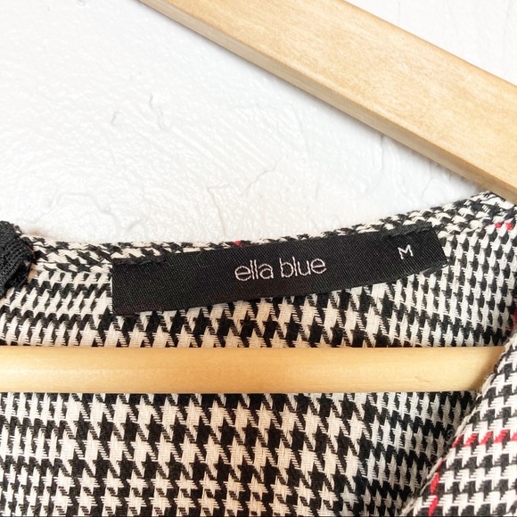 ⚡️4 for 16!⚡️Houndstooth Jumpsuit Ella Blue sz M tie waist - Picture 5 of 8